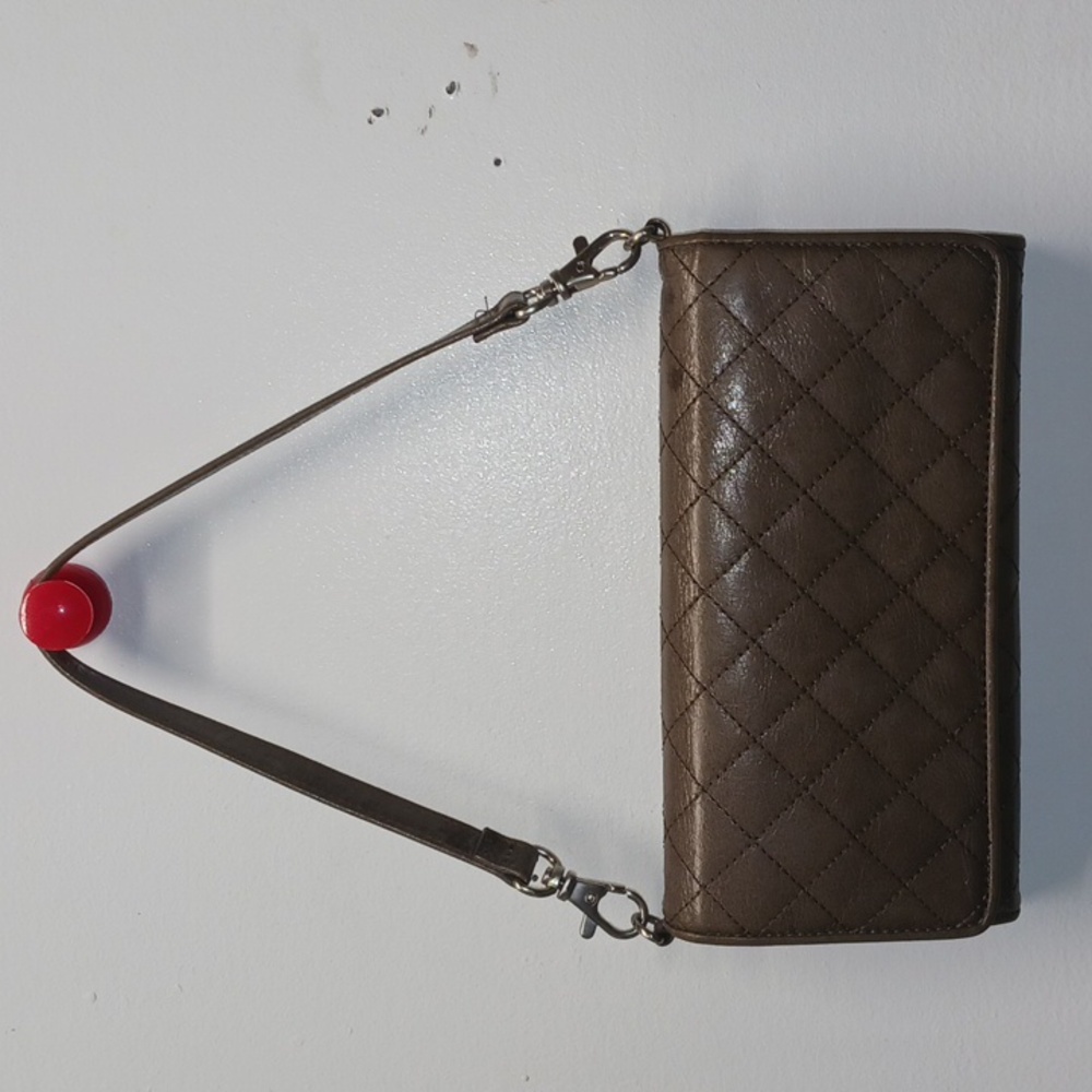 Hobo International taupe quilted leather W.O.C.(wallet on chain).